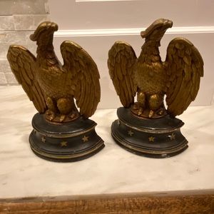 2 Eagle bookends brass colored, patriotic